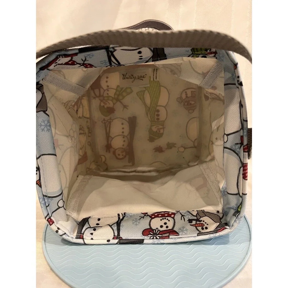Thirty One Littles Carry All Caddy Snow Daze Snowmen Tote Winter Theme